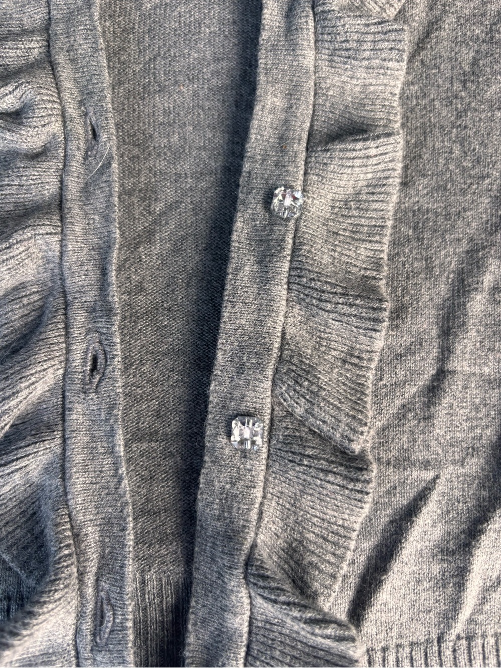 Merona Gray Ruffle-Front Button Cardigan - Picture 4 of 8